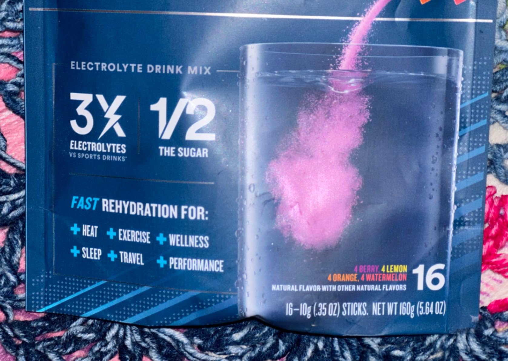 DripDrop Hydration Packets - Bold Variety Pack - Single Serve Electrolytes Powder Drink Mix - Watermelon, Berry, Lemon, Orange - Non-GMO, Gluten Free, Vegan - 16 Sticks - Customer Photo 2