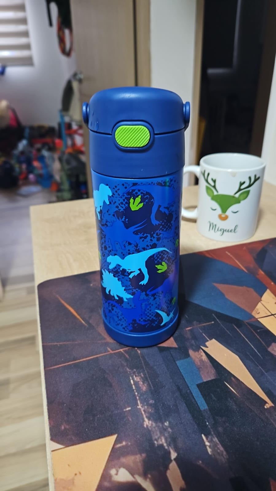 THERMOS FUNTAINER Water Bottle with Straw - 12 Ounce - Kids Stainless Steel Vacuum Insulated Water Bottle with Lid, Lime/Orange - Customer Photo 2