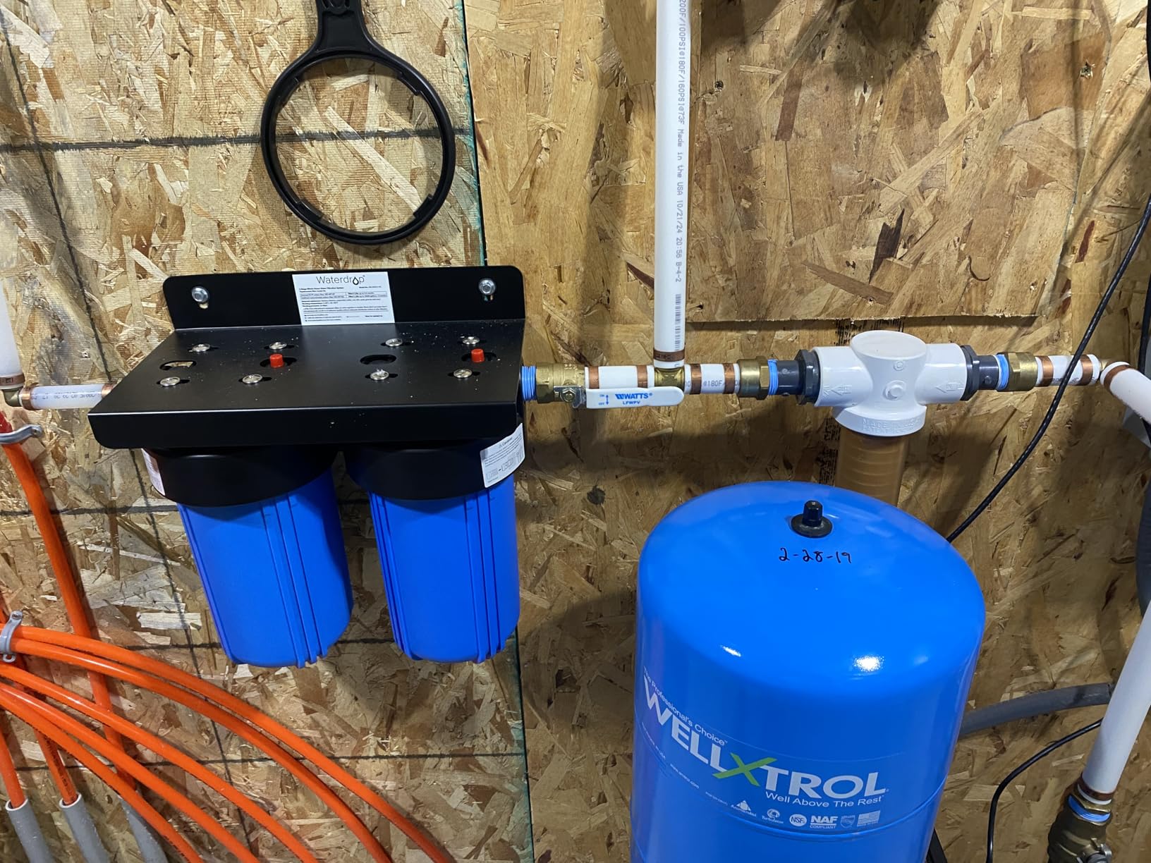 Waterdrop Whole House Water Filter System, with Carbon Filter and Sediment Filter, 5-Stage Filtration, Highly Reduce Lead, Chlorine, Odor and Taste, 2-Stage 5 Micron WD-WHF21-PG, 1