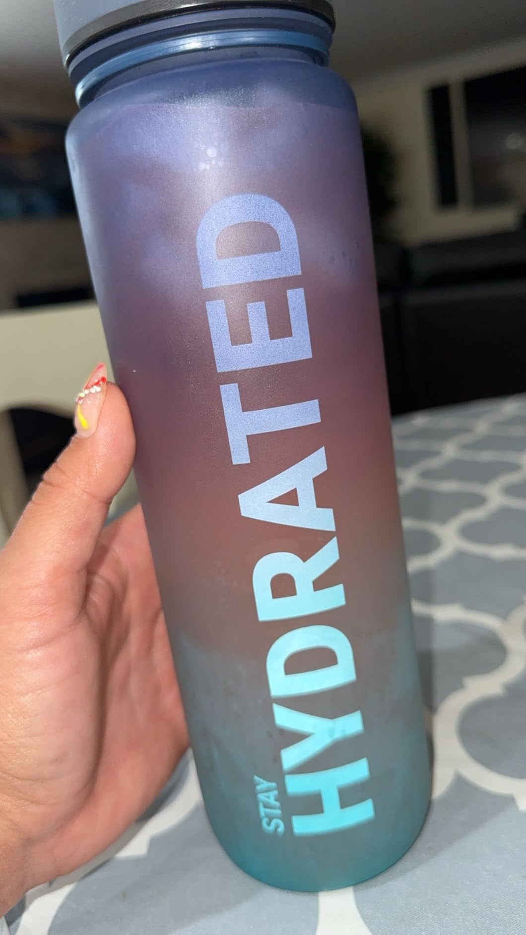 Sahara Sailor Water Bottle, 32/25/17oz Durable and Leakproof Water Bottles Motivational with Time Marker, Tritan, BPA Free, Wide Mouth with Easy Clean Brush for Gym, Travel, School, Office (1 Bottle) - Customer Photo 2