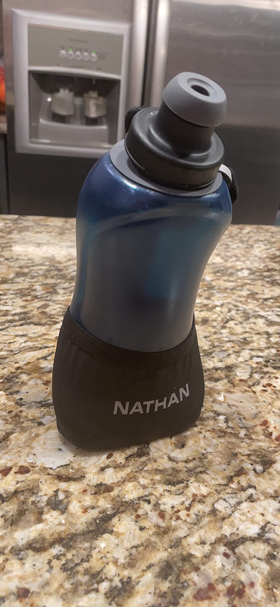 Nathan Running Handheld Water Bottle Adjustable No-Grip Quick Squeeze Lite Hand Strap. 12 oz Insulated Water Bottle. Reflective Hydration - Customer Photo 2