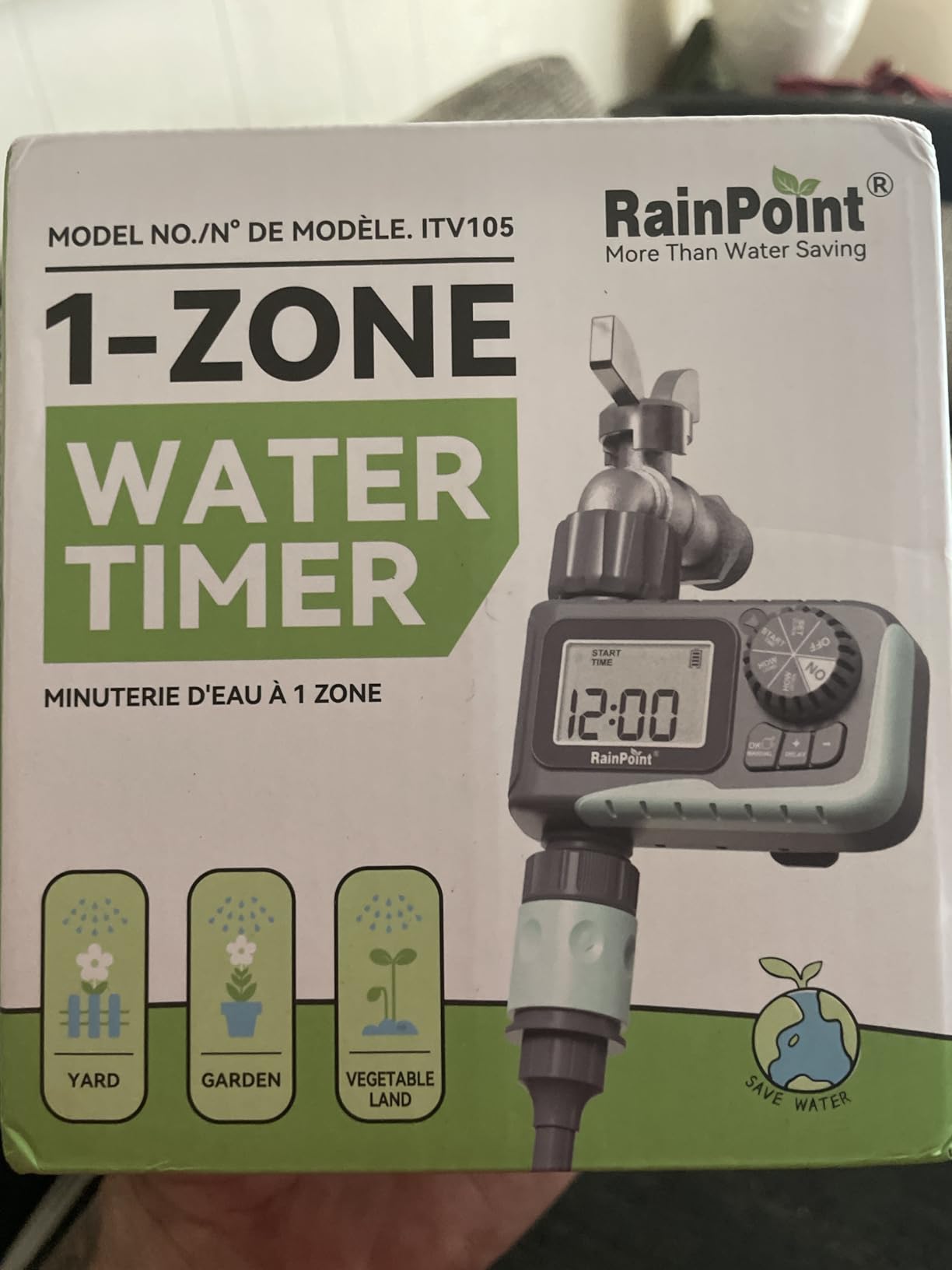 RAINPOINT Sprinkler Timer, Programmable Water Timer for Garden Hose, Outdoor Soaker Hose Timed with Rain Delay/Manual/Automatic Watering System, Digital Irrigation for Yard, Lawn, 1 Outlet customer photo 1
