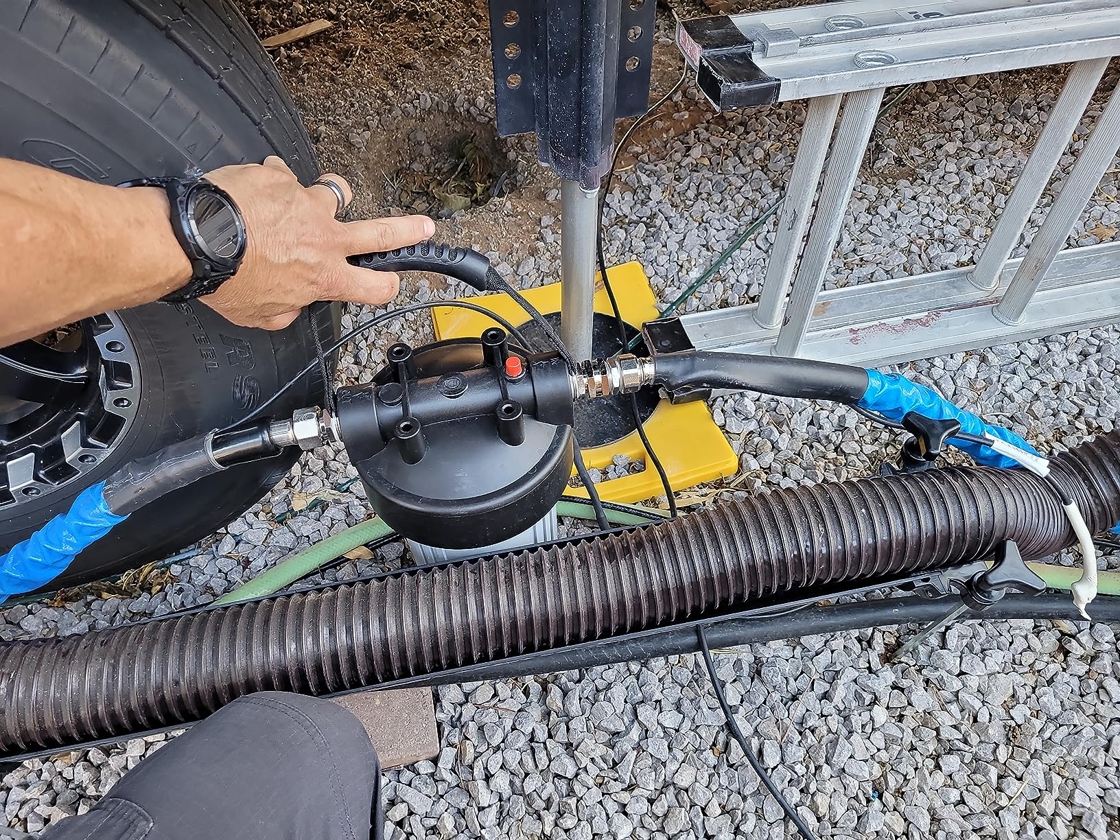 RV Water Filter System, Clog-Resistant Inline Water Filter with Brass Threads, 5-Stage Filtration in One NSF-Certified 4.5x10 Inches ACF Cartridge, Max 90 PSI Pressure Resistance - Customer Photo 1