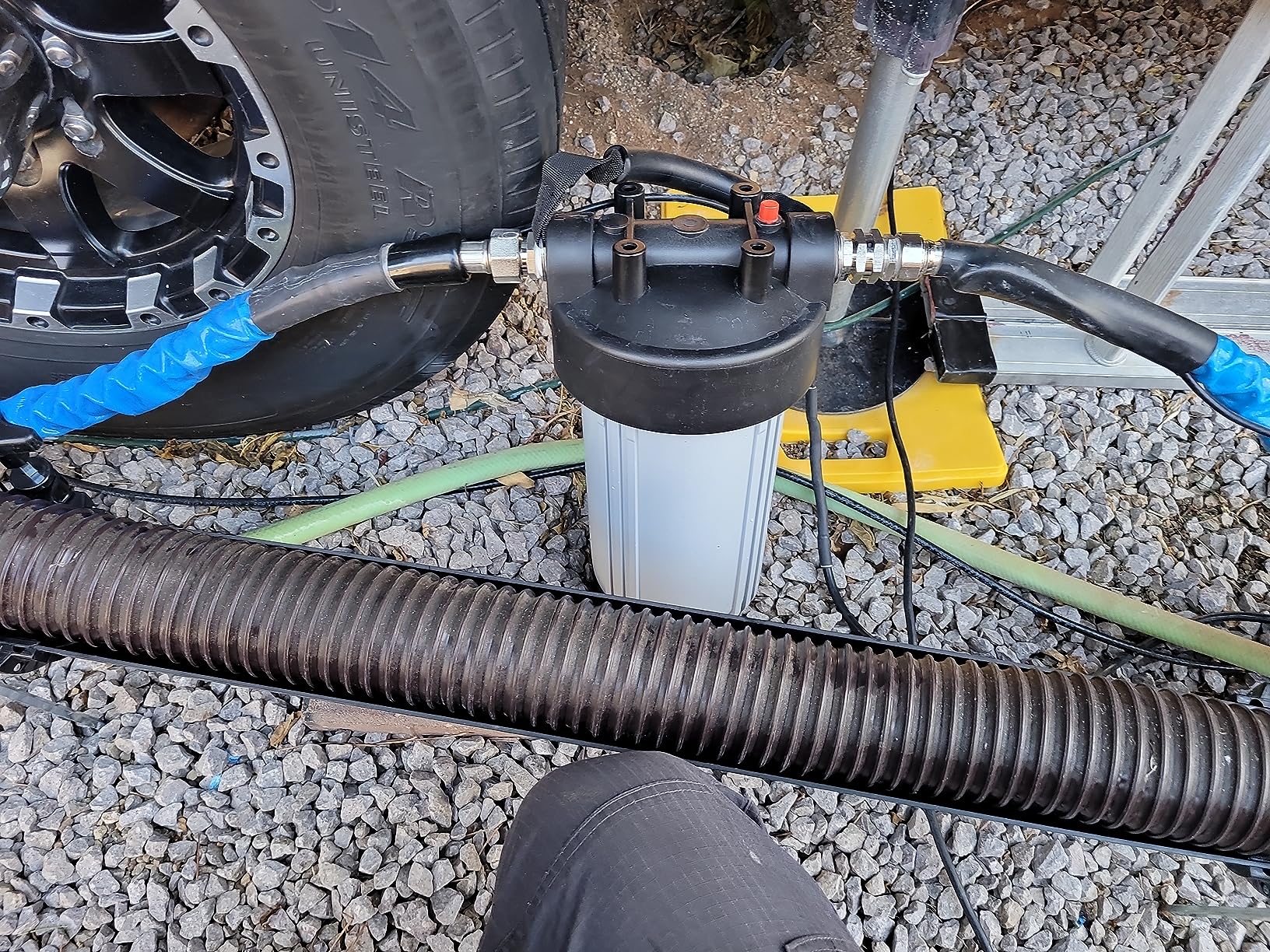 RV Water Filter System, Clog-Resistant Inline Water Filter with Brass Threads, 5-Stage Filtration in One NSF-Certified 4.5x10 Inches ACF Cartridge, Max 90 PSI Pressure Resistance - Customer Photo 2
