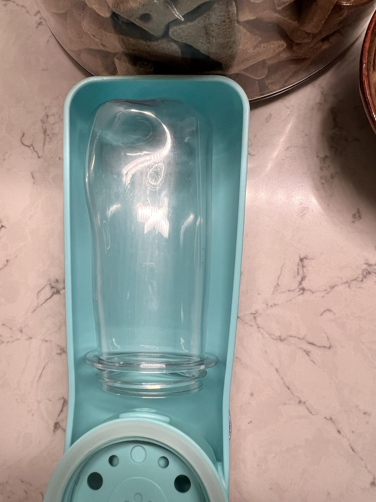 Portable Dog Small Animals Water Bottle for Walking 19 OZ or 12 OZ Pet Water Bottles for Puppy Medium Large Dogs Little Animals Water Dispenser Dog Small Animals Water Bowl (19OZ Blue) - Customer Photo 1