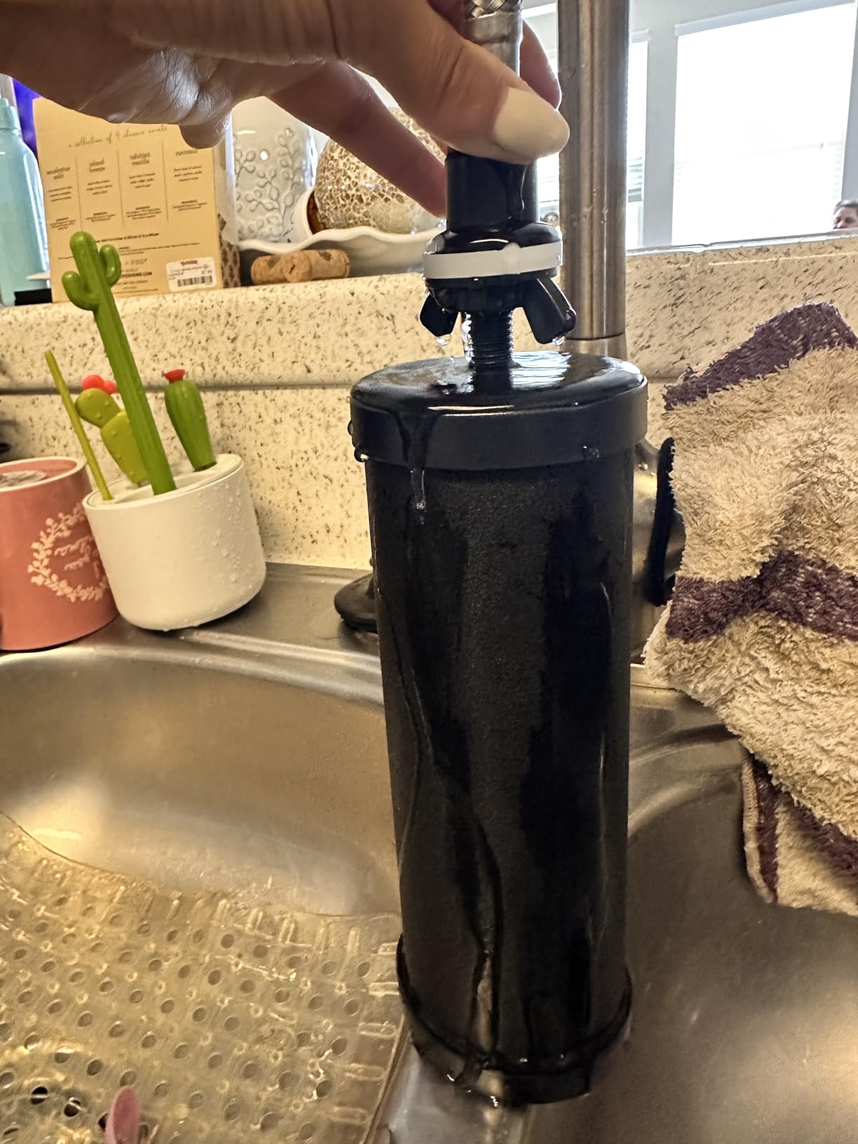 Purewell 8-Stage 0.01μm Ultra-Filtration Water Filter System, 304 Stainless Steel Countertop System with 4 Filters, Metal Water Level Spigot and Stand, Reduce Fluoride and Chlorine, 2.25G, PW-OB-CF - Customer Photo 1