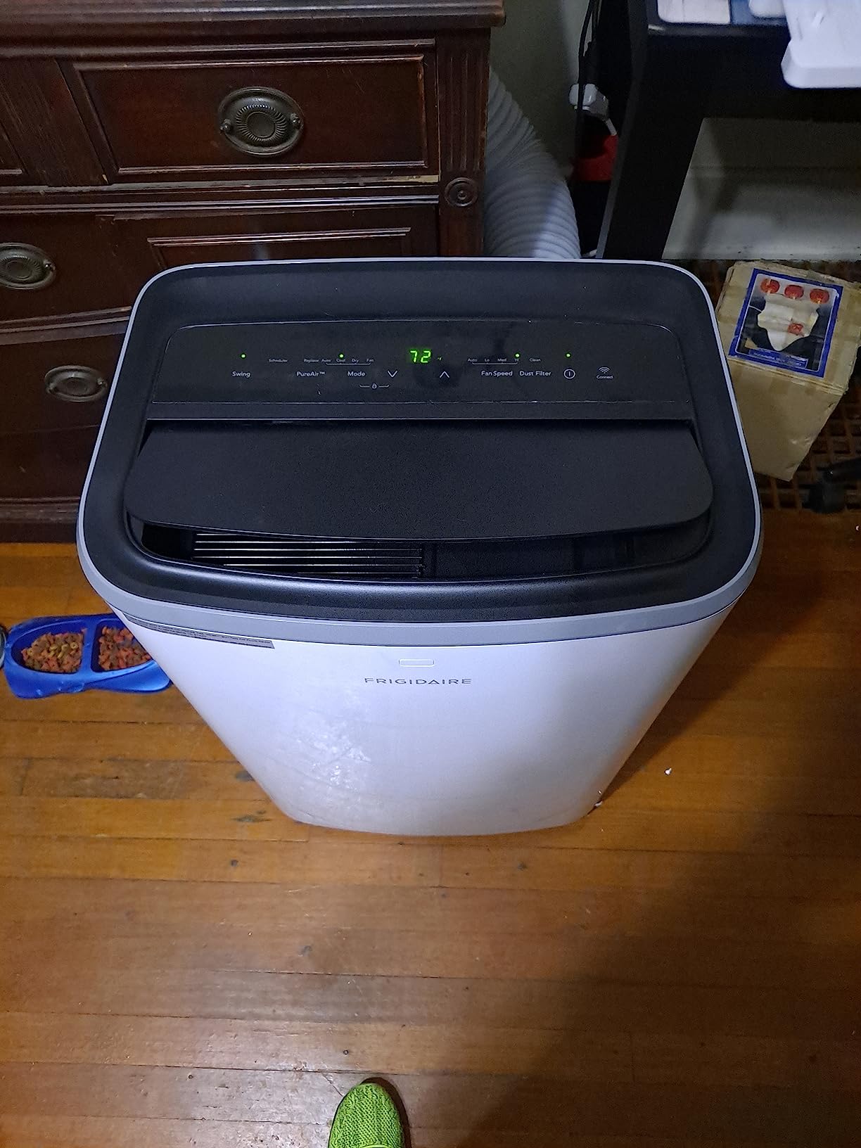 Frigidaire FHPW142AC1 Portable Air Conditioner, 14K BTU (ASHRAE) / 10K BTU (DOE) with Multi-Speed Fan/Dehumidifier Mode/Built-in Air Ionizer/Washable Filter/Works with Alexa/Wi-Fi Connected, in White Customer Review Frigidaire FHPW142AC1 Portable Air Conditioner, 14K BTU (ASHRAE) / 10K BTU (DOE) with Multi-Speed Fan/Dehumidifier Mode/Built-in Air Ionizer/Washable Filter/Works with Alexa/Wi-Fi Connected, in White - Customer Photo 1