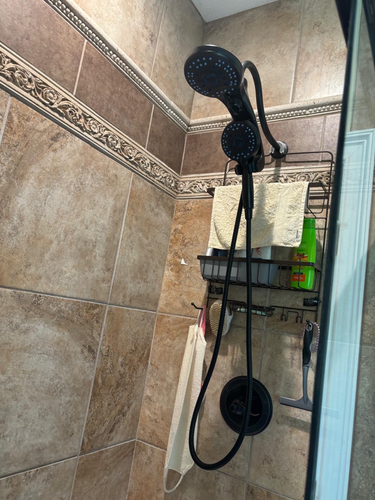 Hotel Spa AquaCare As-Seen-On-TV High Pressure Handheld/Rain 50-mode 3-way Shower Head Combo with Adjustable Arm - Anti-clog Nozzles, Tub & Pet Power Wash, 6 ft. Hose, Rubbed Bronze Finish Customer Review Hotel Spa AquaCare As-Seen-On-TV High Pressure Handheld/Rain 50-mode 3-way Shower Head Combo with Adjustable Arm - Anti-clog Nozzles, Tub & Pet Power Wash, 6 ft. Hose, Rubbed Bronze Finish - Customer Photo 2