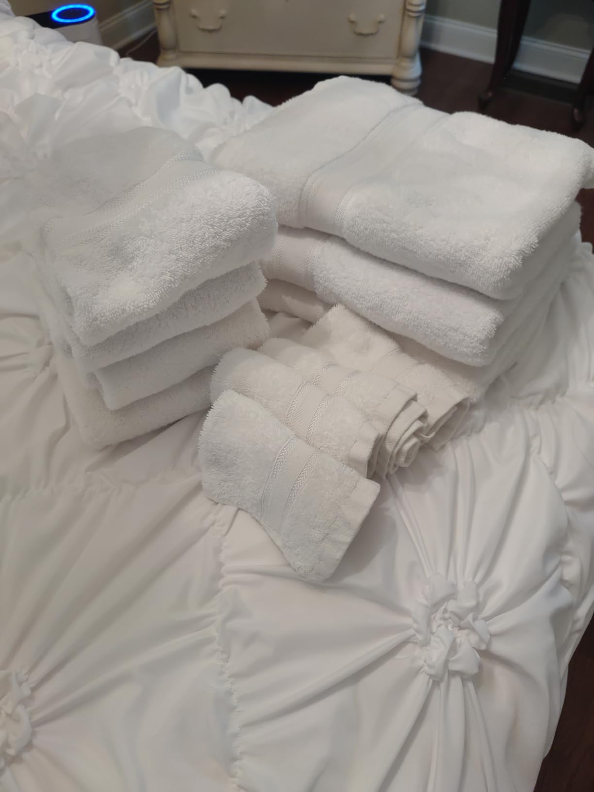 LANE LINEN 100% Cotton 18 Piece Bath Towel Set - Zero Twist, Quick Dry, Super Soft & Highly Absorbent - 6 Bath, 6 Washcloths, 6 Hand Towels for Bathroom - Hotel Quality Bathroom Towel Set - Grey - Customer Photo 1