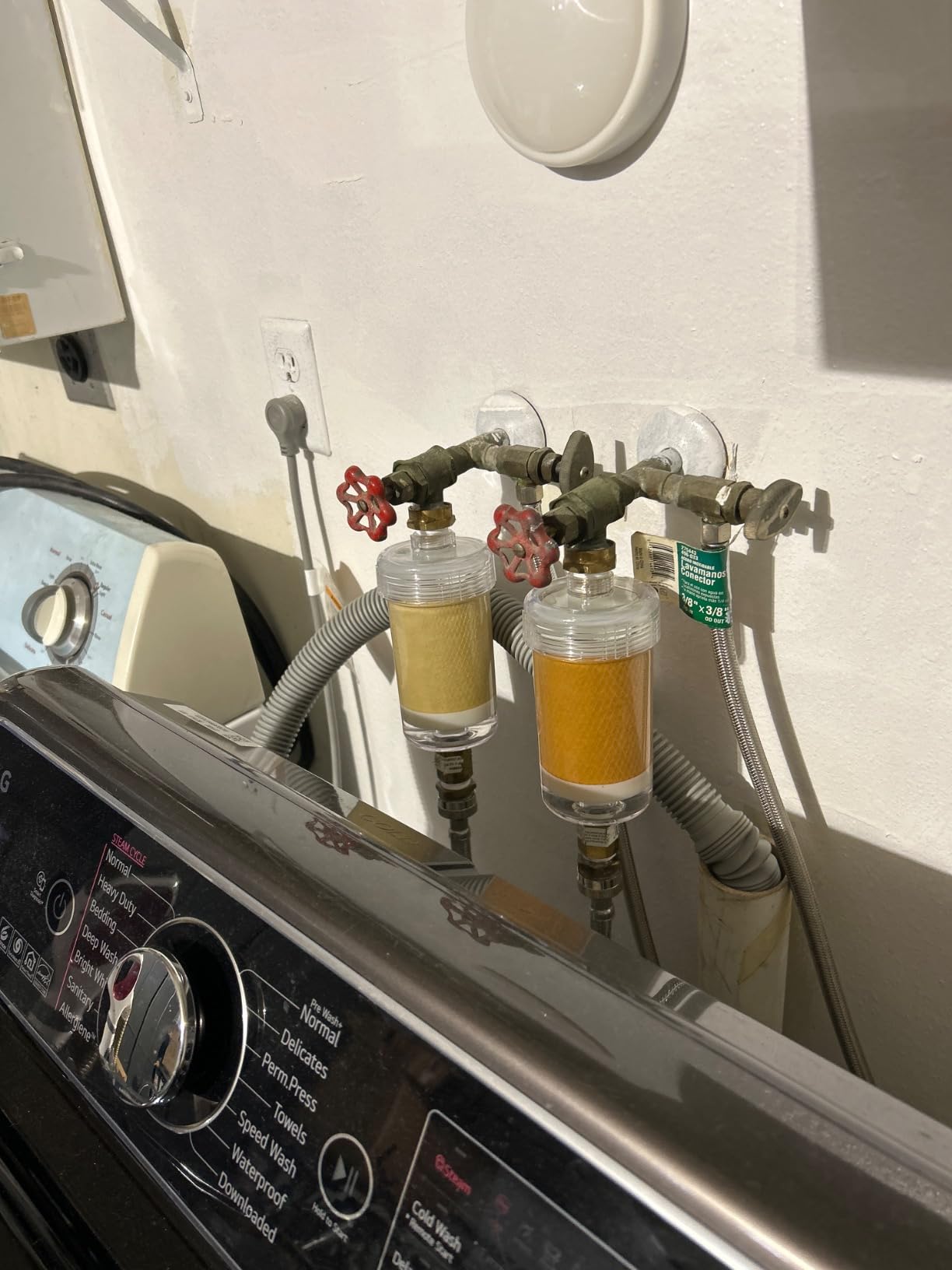 2 Micron High Flow Washing Machine Water Filter, Visible Washer Water Filter System, 99.5% Removal of Chlorine Fluoride, Heavy Metals, Scale, Clothes Yellowing, Reduces Dry Skin, Carbon Shower Filter - Customer Photo 2