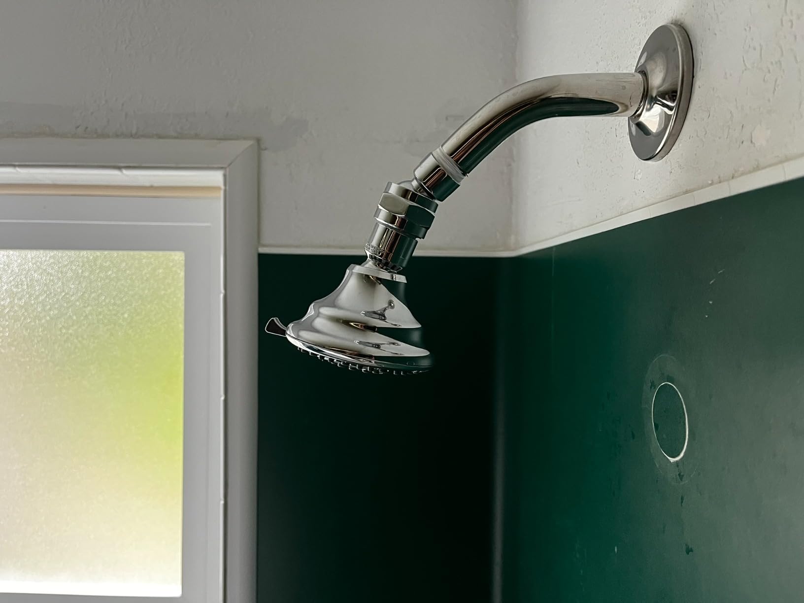 NearMoon Shower Head Swivel Ball Adapter - Solid Brass Shower Connector Ball Joint Adjustable Universal Shower Arm Extension Component (Chrome Finish) - Customer Photo 1