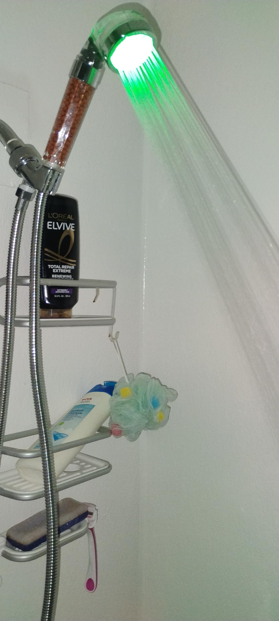 LED Shower Head with Handheld, High Pressure Shower Head with Hose, Holder & PTFE Tape etc, 3 Water Temperature-Controlled Water Saving Filtered Shower Head for Dry Hair& Skin - Customer Photo 2