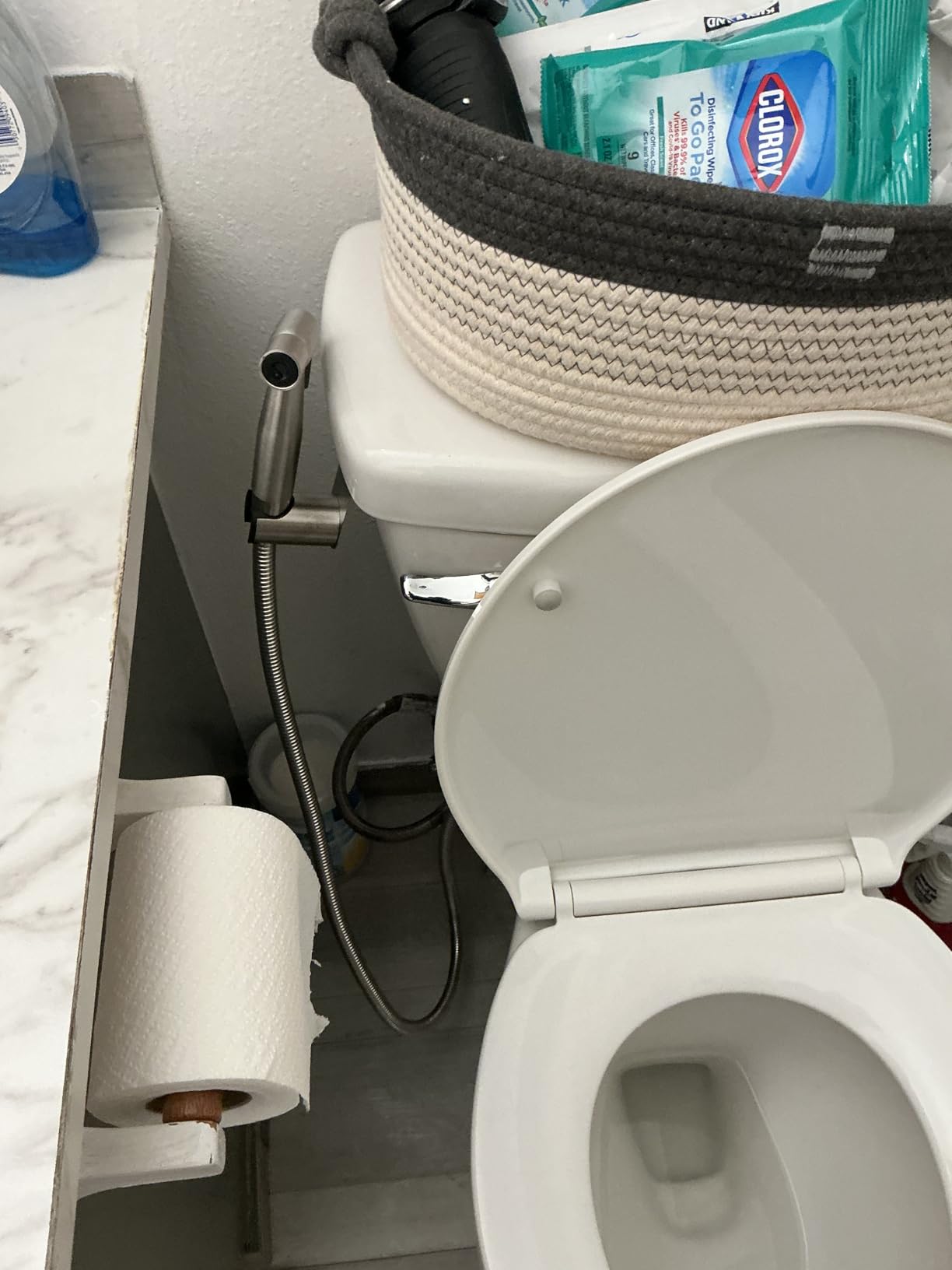Handheld Bidet Sprayer for Toilet, Jet Sprayer for Toilet Muslim Shower, Adjustable Cloth Diaper Sprayer Bidets Attachment for Toilet, Toilet Bidet Sprayer with Bidet Hose for Feminine Wash - Customer Photo 2