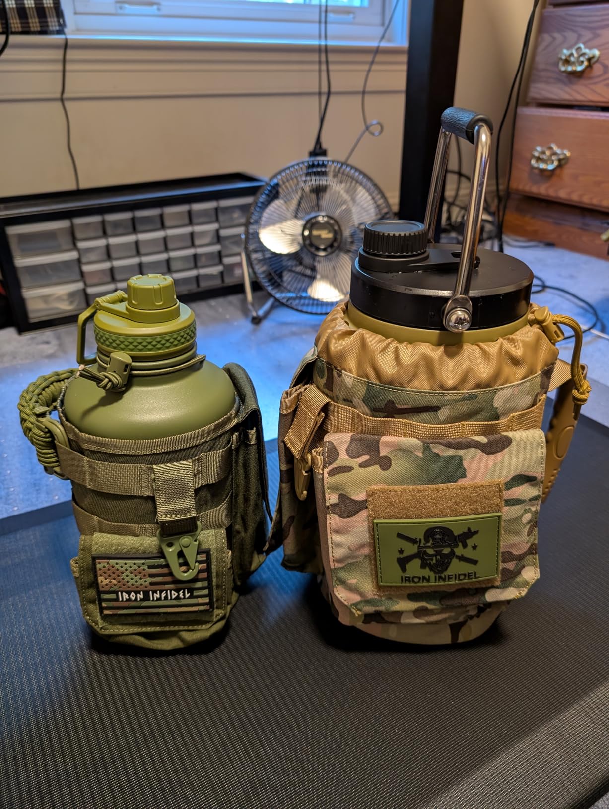 Iron Infidel Battle Bottle - Half Gallon Insulated Water Bottle with Paracord Handle - Large 64 oz Stainless Steel Water Jug & Rugged, Removable Sleeve For Keys, Wallet, Phone (OCP Camo 2 Liter) - Customer Photo 1