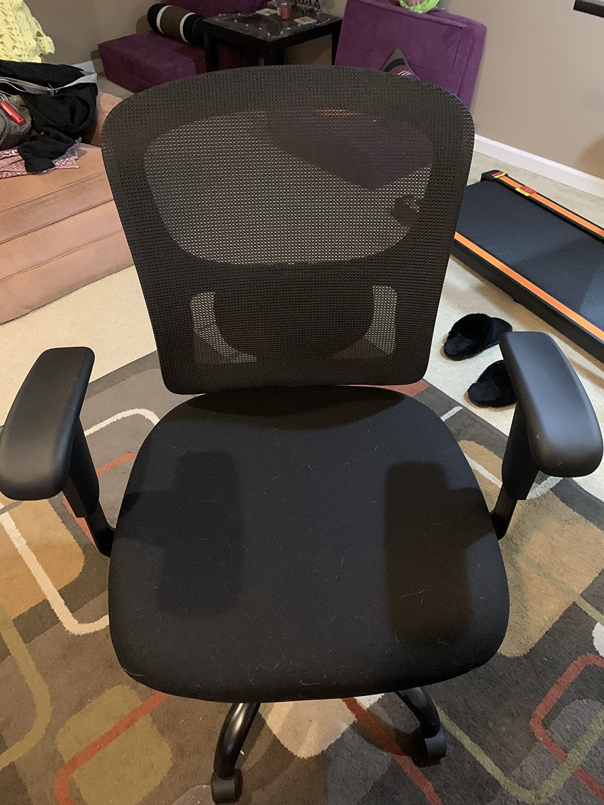 HCY Big & Tall Office Chair, Desk Chair 400 lbs Computer Mesh Chair for Heavy People Height Adjustable Rolling Desk Chair with Ergonomic Lumbar Support for Home, Office (Black) - Customer Photo 2