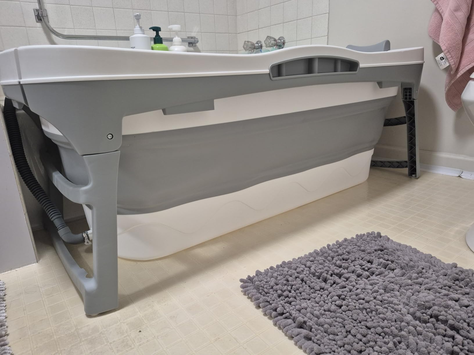 Portable Bathtub for Adult - Large 56'in Foldable Collapsible tub - Ergonomically Designed for the Ultimate Relaxing Soaking Bath. Ideal for Small Spaces - Quick, Effortless Folding Bathtub Customer Review Portable Bathtub for Adult - Large 56'in Foldable Collapsible tub - Ergonomically Designed for the Ultimate Relaxing Soaking Bath. Ideal for Small Spaces - Quick, Effortless Folding Bathtub - Customer Photo 2