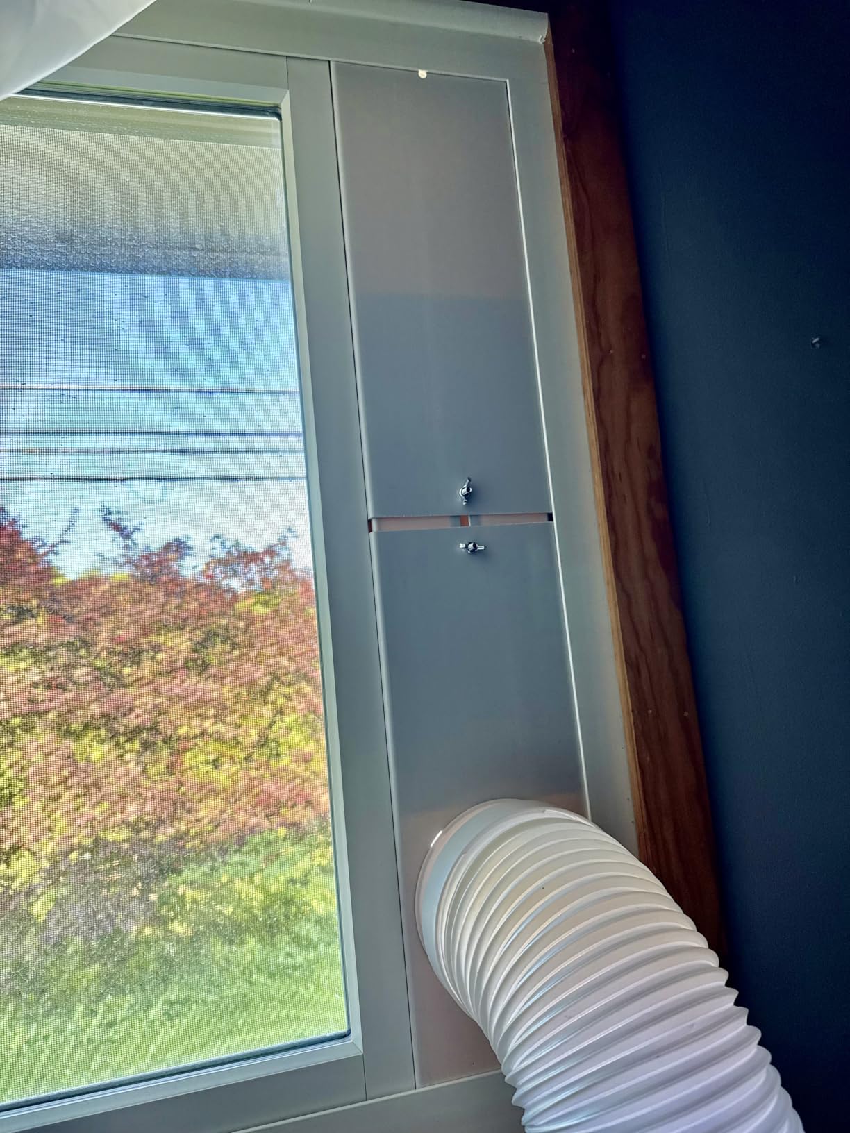 JEACENT Portable Air Conditioner Sliding Door AC Vent Kit, Universal Adjustable PVC Balcony Seal Kit Plates Up to 90 Inches, for 5.1