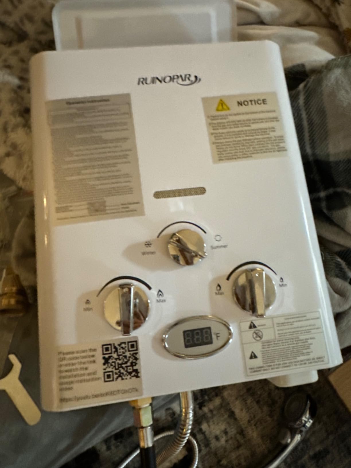 Portable Water Heater Propane Tankless - 6L 1.58GPM RV on demand Hot Gas Outdoor Digital Display Water Heater for Camping,Boat,Cabins - Customer Photo 1