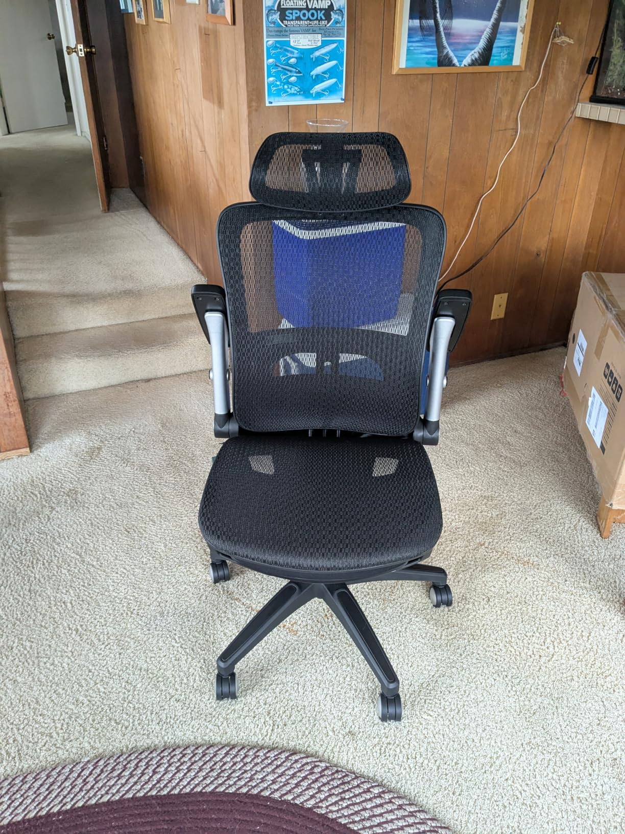 COLAMY Ergonomic Mesh Office Chair with Footrest, High Back Computer Executive Desk Chair with Headrest and 4D Flip-up Armrests, Adjustable Tilt Lock and Lumbar Support-Black - Customer Photo 2