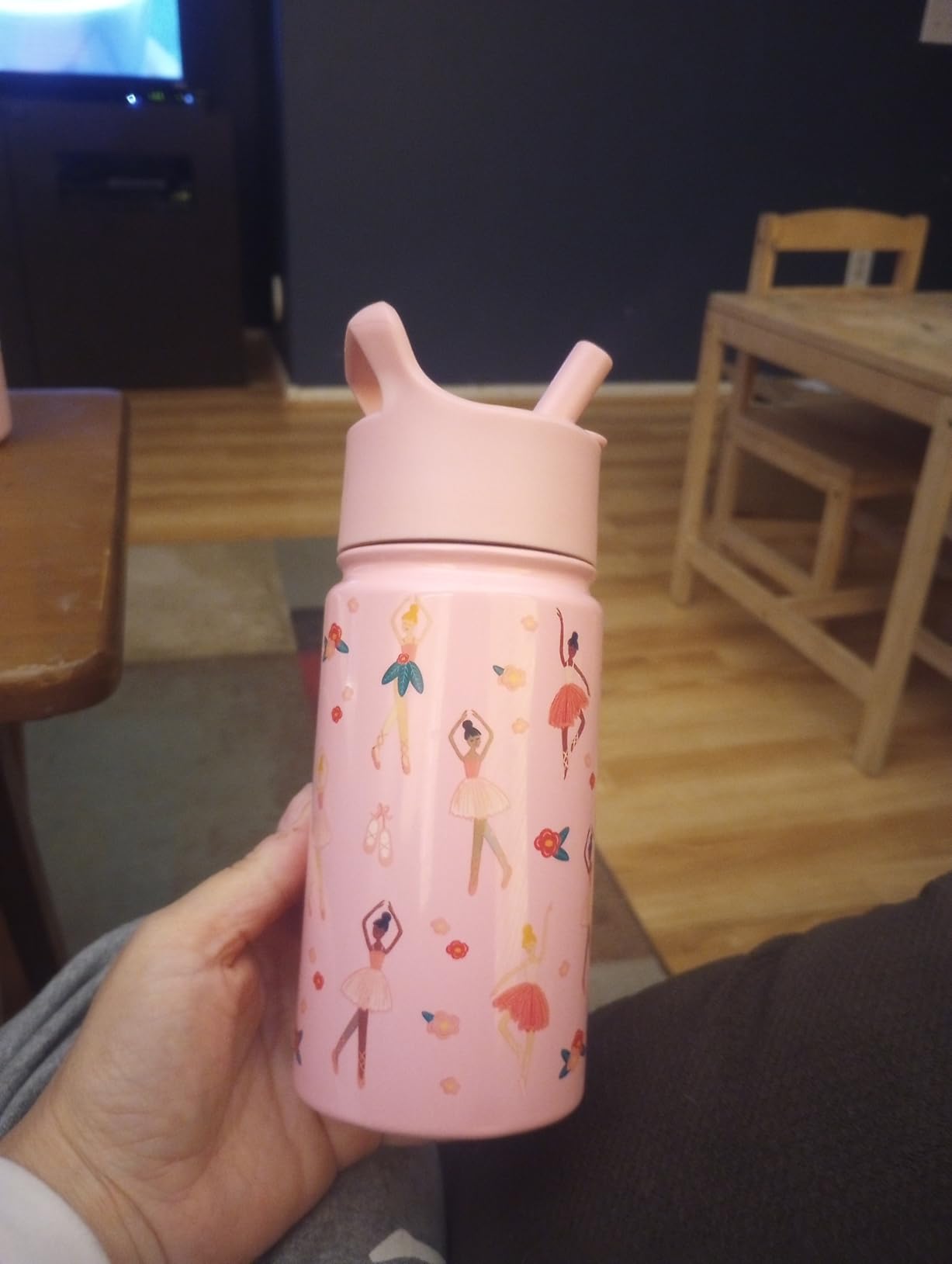 Simple Modern Kids Summit Water Bottle with Straw Lid | 14oz Stainless Steel Cup Insulated Tumbler for Toddlers, School | Pink Ballerina - Customer Photo 1