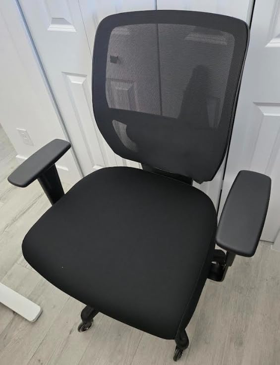 Amazon Basics Big and Tall Mesh Office Chair with Adjustable Arms and Lumbar Support, 400lbs Capacity, Black (Previously AmazonCommercial brand) - Customer Photo 1