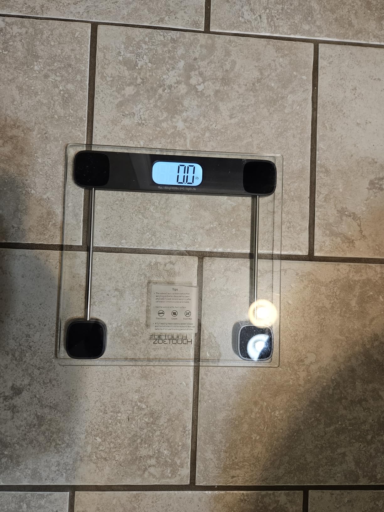Scale for Body Weight Digital Bathroom Scale Accurate Weighing Machine for People, High Precision Bath Scale, Step On, Tempered Glass LCD Display Batteries and Tape Measure Included, 400lbs - Customer Photo 1
