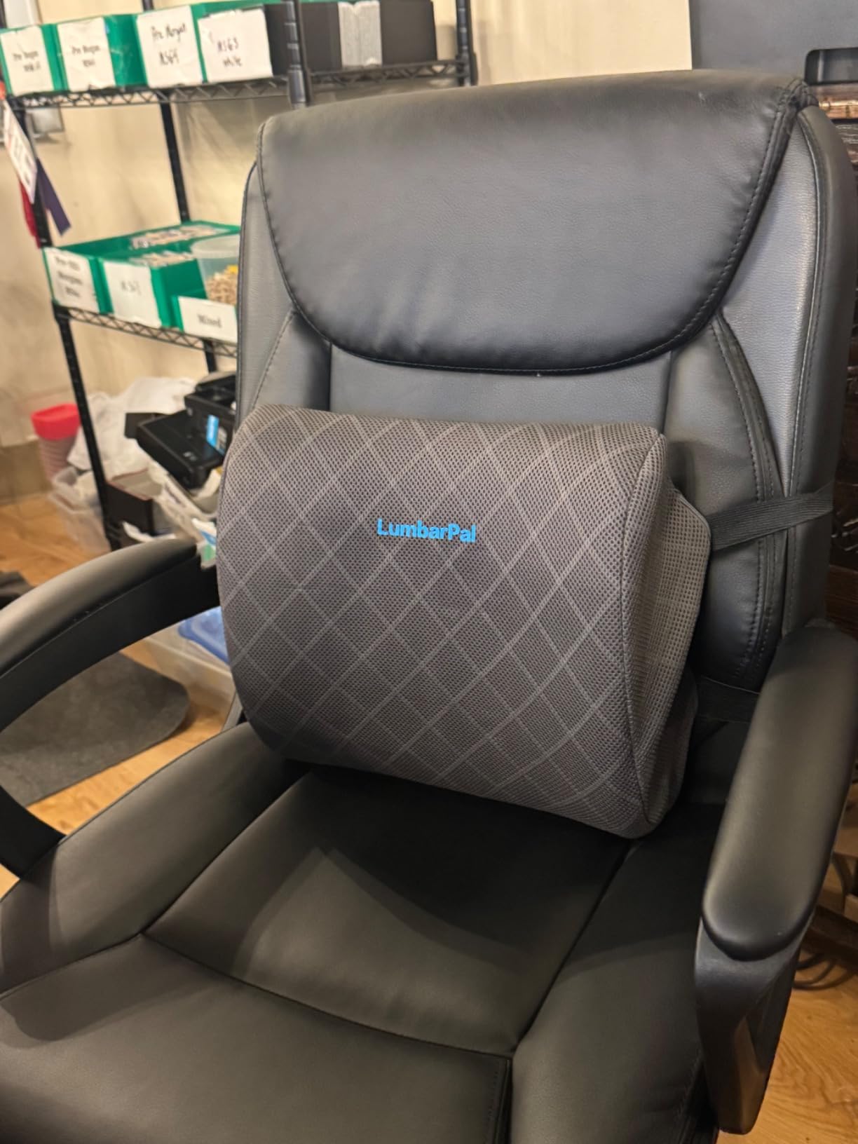 Lumbar Support Pillow for Office Chair Back Support Lumbar Pillow for Car, Gaming, Office Chair - Improve Sitting Posture & Back Pain Relief, Memory Foam, Adjustable Straps, Grey - Customer Photo 1
