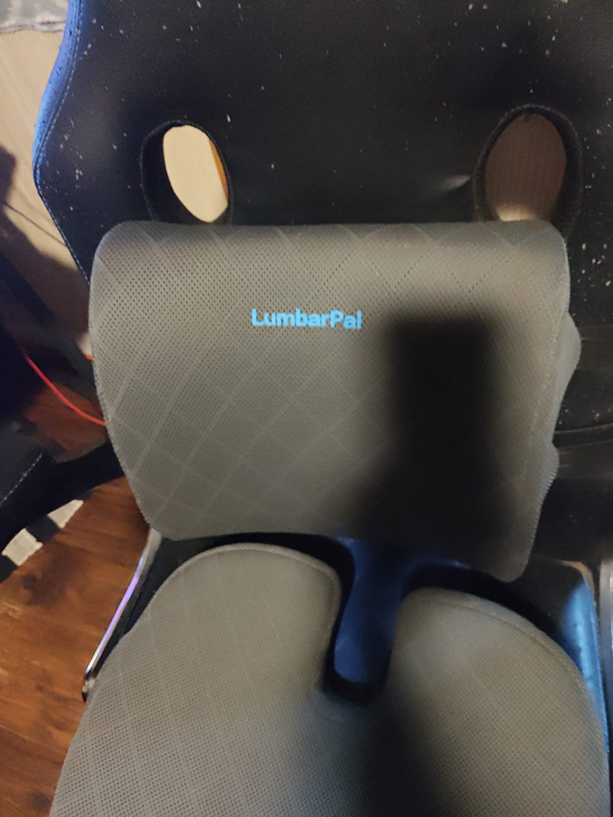 Lumbar Support Pillow for Office Chair Back Support Lumbar Pillow for Car, Gaming, Office Chair - Improve Sitting Posture & Back Pain Relief, Memory Foam, Adjustable Straps, Grey - Customer Photo 3