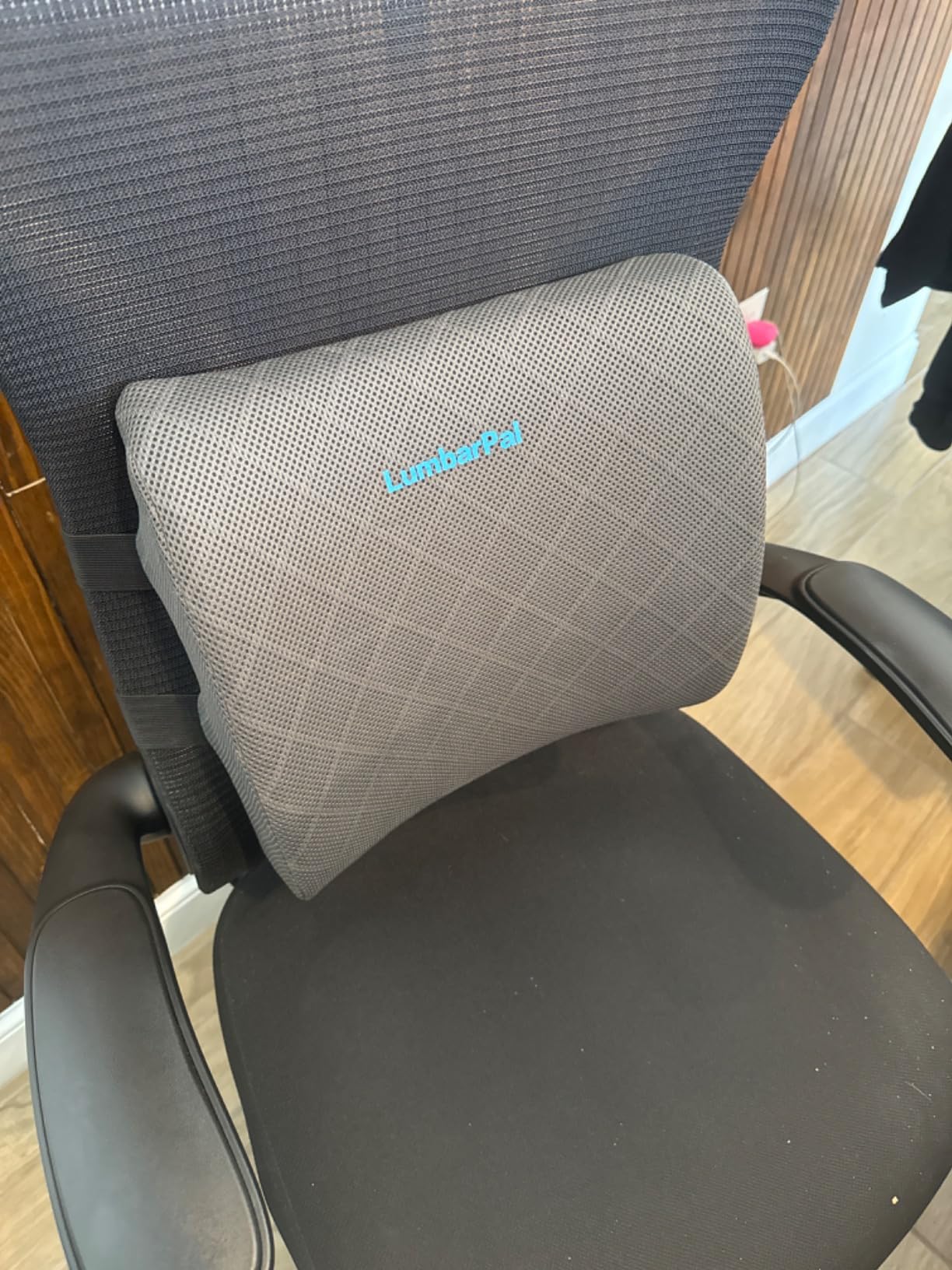 Lumbar Support Pillow for Office Chair Back Support Lumbar Pillow for Car, Gaming, Office Chair - Improve Sitting Posture & Back Pain Relief, Memory Foam, Adjustable Straps, Grey - Customer Photo 4