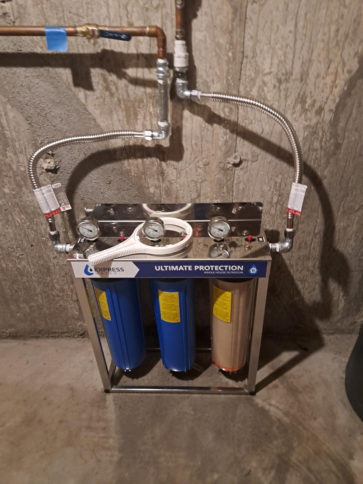 Express Water Whole House Water Filter System | ULTIMATE PROTECTION | 3 Stage Home Filtration, Top Tier Heavy Metal + Anti-Scale Filter, Highly Reduces Scale, Chloramine, Chlorine, PFAs, Lead, Arsenic - Customer Photo 1