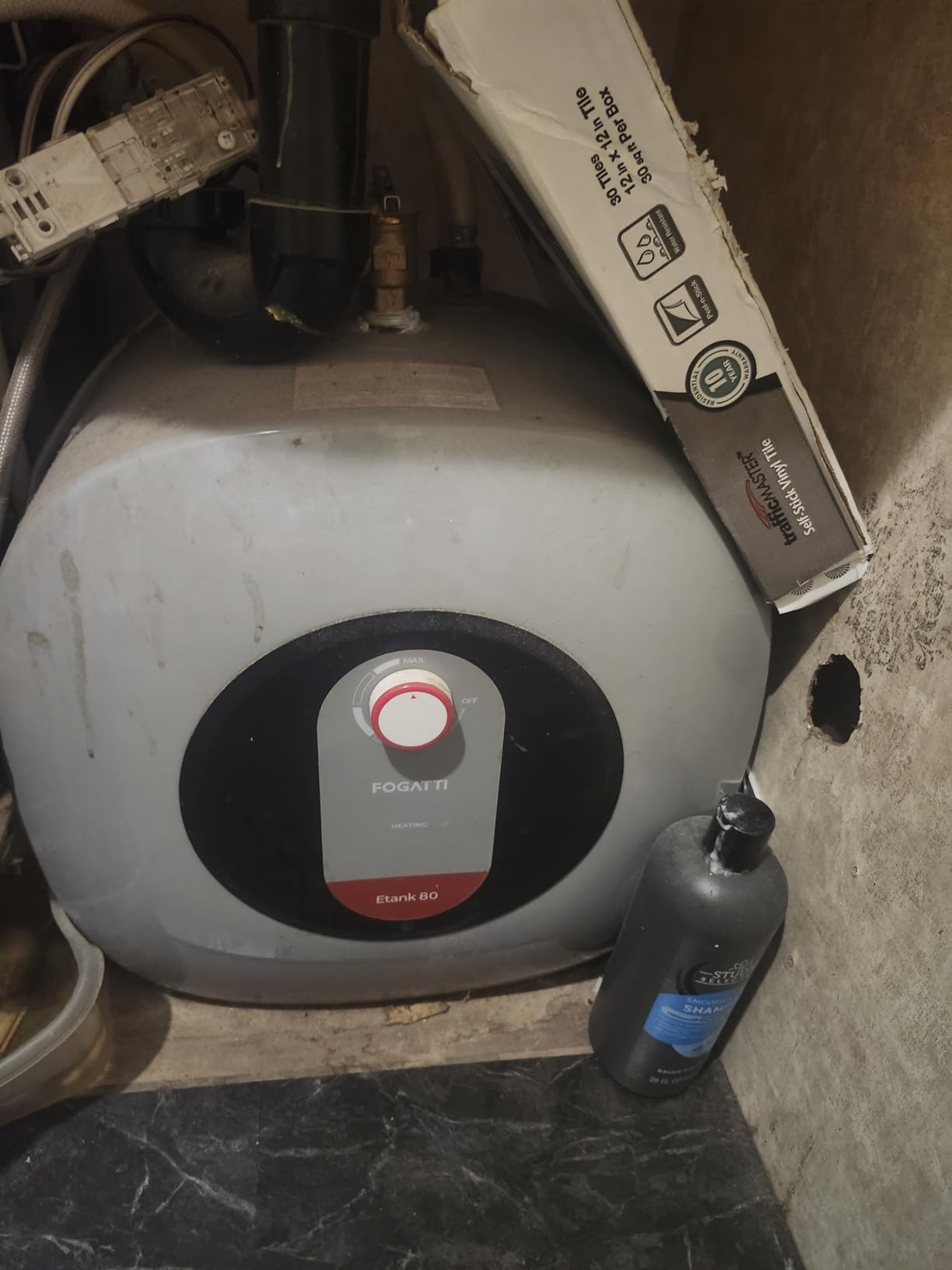 FOGATTI Electric Tank Water Heater, 8.0 Gallon Point of Use Instant Hot Water Heater 120V 1440W, Wall or Floor Mounted, Easy to Install - Customer Photo 1