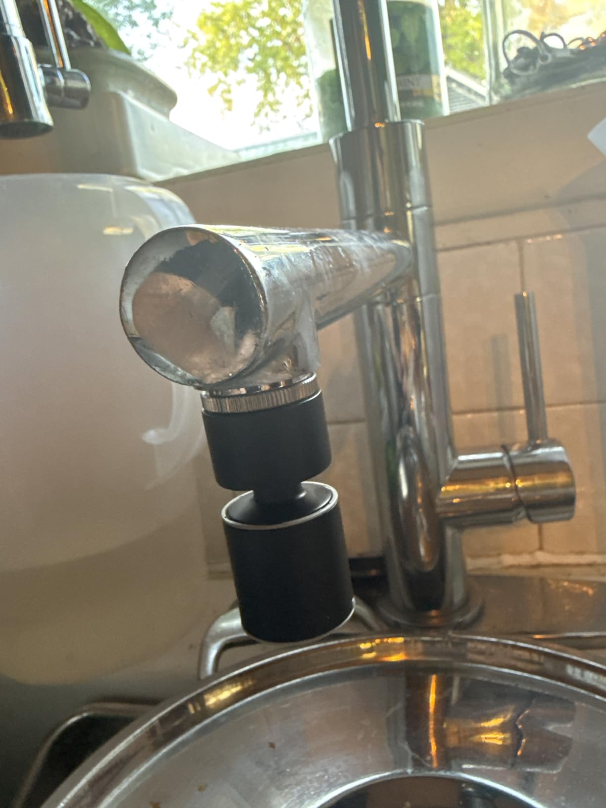 Hibbent 11 Pieces Faucet Adapter Kit, Kitchen Sink Brass Aerator Adapter Set, Male Female Sink Faucet Adapter Connecting Style Faucets, Standard Hose, Chrome Finished Customer Review Hibbent 11 Pieces Faucet Adapter Kit, Kitchen Sink Brass Aerator Adapter Set, Male Female Sink Faucet Adapter Connecting Style Faucets, Standard Hose, Chrome Finished - Customer Photo 1