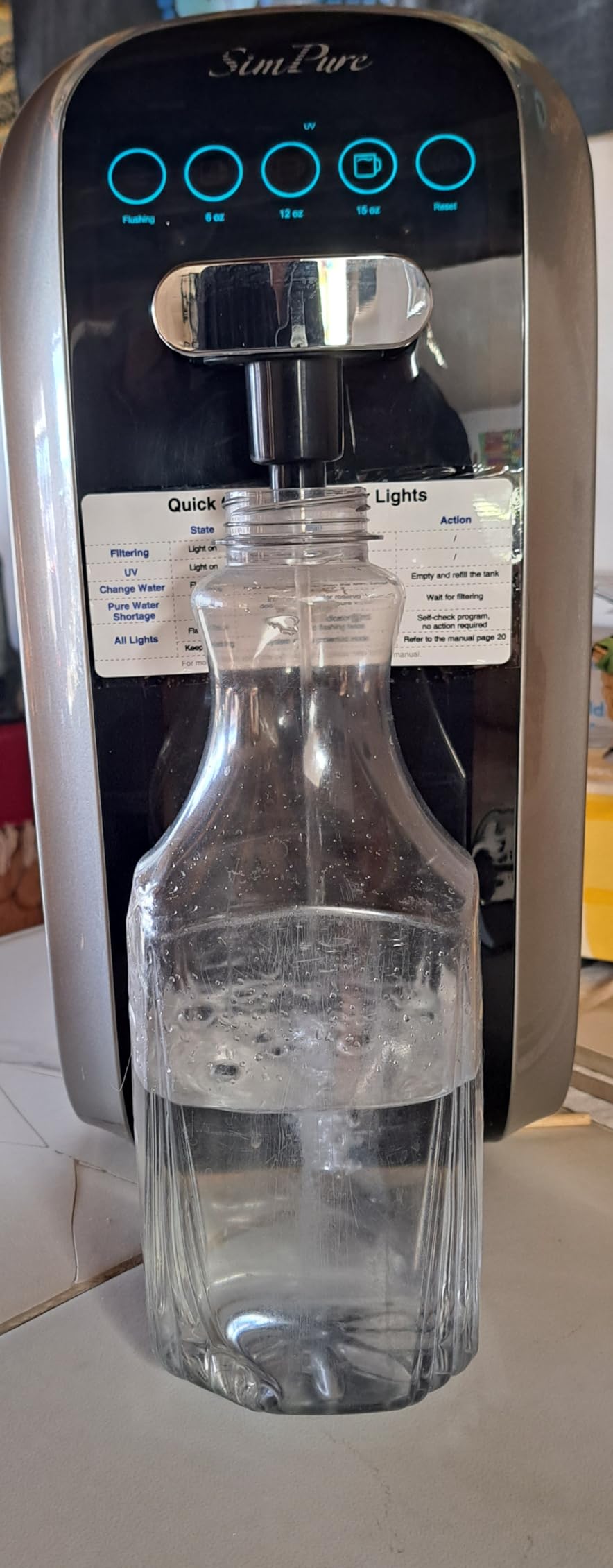 SimPure Y7P-BW UV Countertop Reverse Osmosis Water Filter, NSF/ANSI 58 Certified, 5 Stage RO Water Filtration System, Water Purifier for Home, 4: 1 Pure to Drain, BPA Free (No Installation Required) - Customer Photo 2