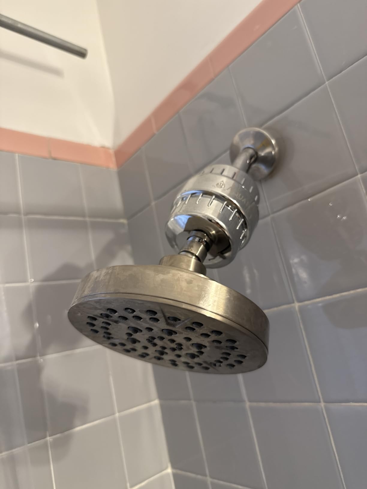 Delta 6-Setting Brushed Nickel Shower Head with High Pressure Spray, 6 Inch Round Shower Head, Showerheads, 1.75 GPM Flow Rate, Stainless 52535-SS Customer Review Delta 6-Setting Brushed Nickel Shower Head with High Pressure Spray, 6 Inch Round Shower Head, Showerheads, 1.75 GPM Flow Rate, Stainless 52535-SS - Customer Photo 1