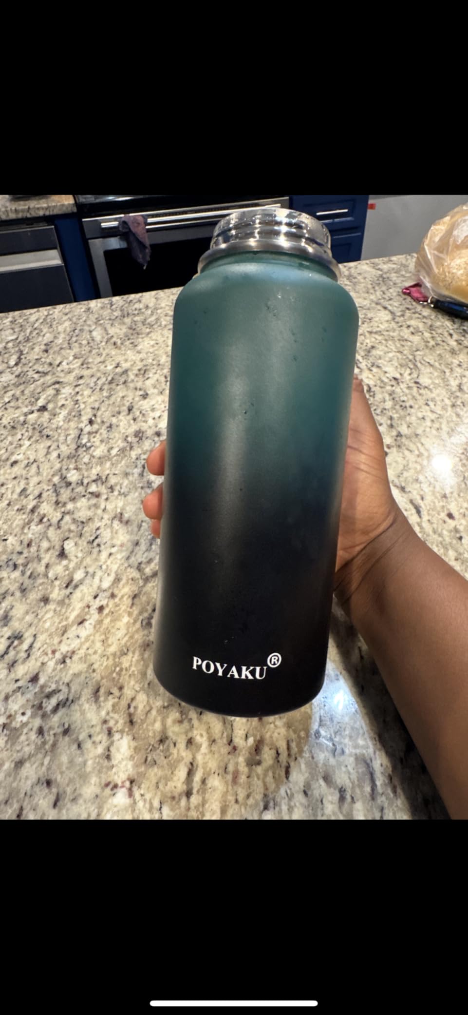 Water Bottle Insulated 32oz 40oz 64oz 128oz Straw Lid Spout Lid & 3 Lids, Leak Proof, Vacuum Insulated,Stainless Steel Water Bottle Wide Mouth for Sports, Gym or Office - Customer Photo 1