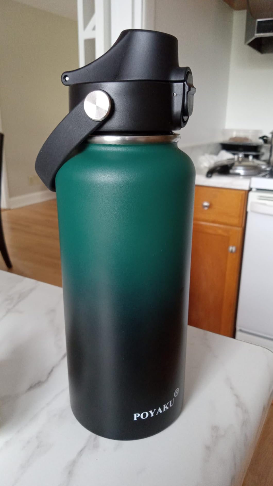 Water Bottle Insulated 32oz 40oz 64oz 128oz Straw Lid Spout Lid & 3 Lids, Leak Proof, Vacuum Insulated,Stainless Steel Water Bottle Wide Mouth for Sports, Gym or Office - Customer Photo 2