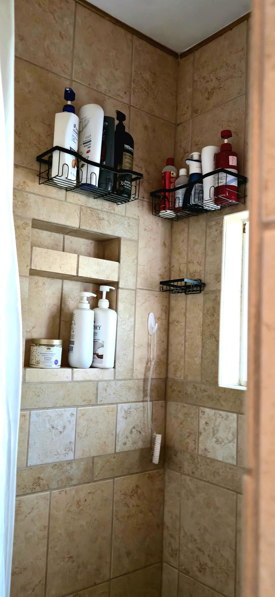 Rustproof Stainless Steel Adhesive Shower Caddy, 5 Pack Bath Organizers With Large Capacity, No Drilling Shelves for Bathroom Storage & Home Decor - Customer Photo 2