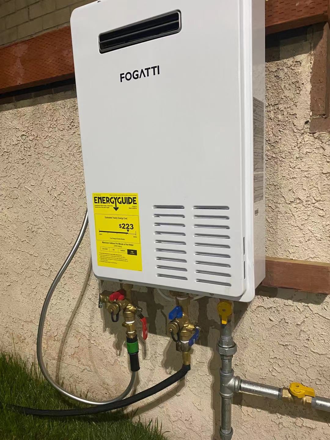 FOGATTI Natural Gas Tankless Water Heater Outdoor - Max 5.1 GPM 120,000 BTU, CSA Certified Compact Design On Demand Instant Hot Water Heater - Instagas Comfort 120S Series - Customer Photo 2