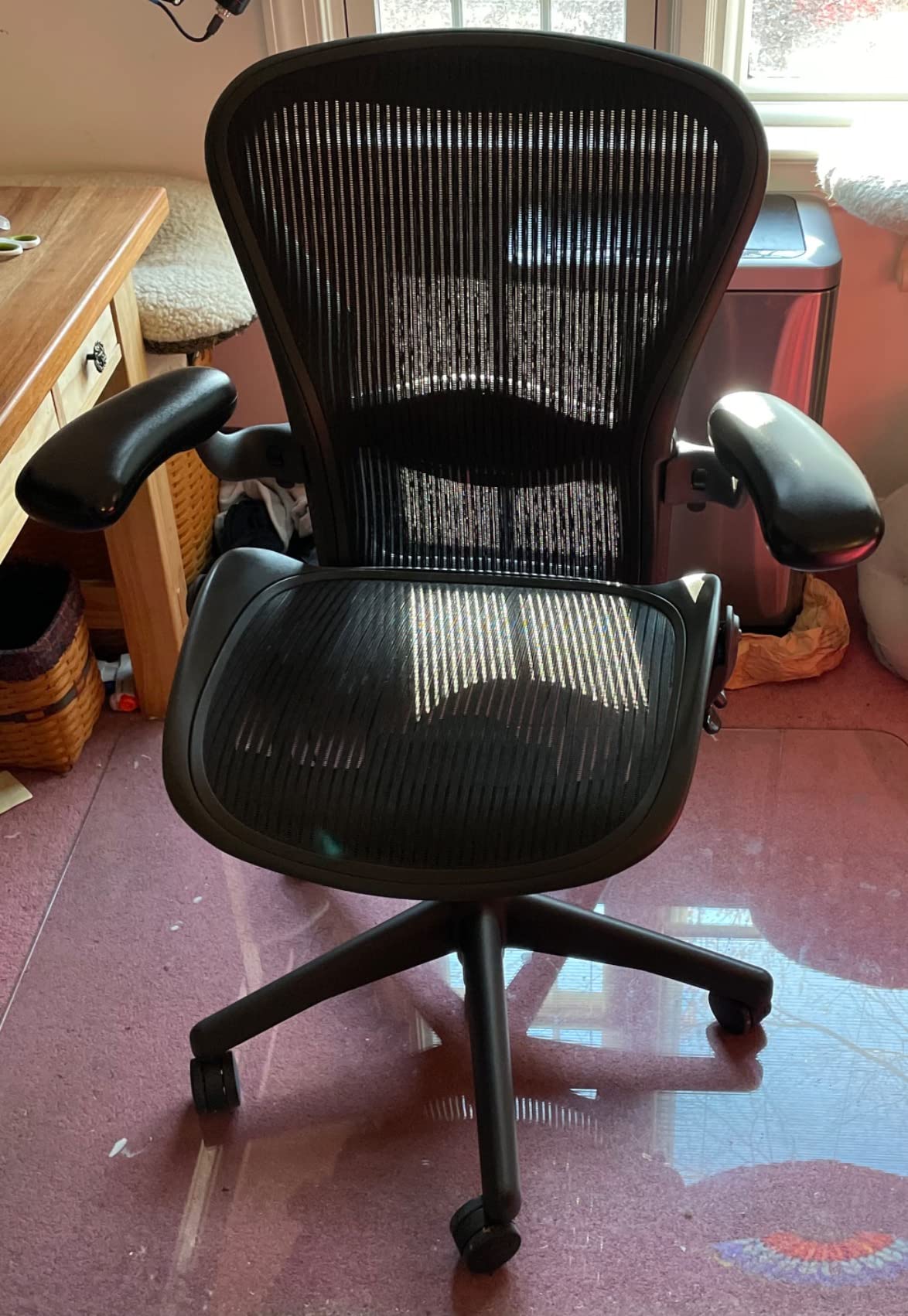 Herman Miller Office Chair Size B | Fully Adjustable with All Features Included| Quick and Easy Assembly| Renewed| 10 Year Warranty| Hardwood Floor Roller Blade Style Wheels Included - Customer Photo 1