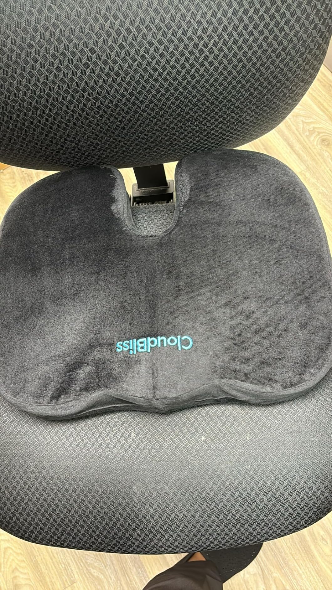 CloudBliss Seat Cushion,Office Chair Cushion,Car Seat Cushions,Lumbar Support Pillow for Office Chair,Back Support Memory Foam Pillow Coccyx Cushions for Tailbone Pain,Sciatica Back Pain Relief Black - Customer Photo 3