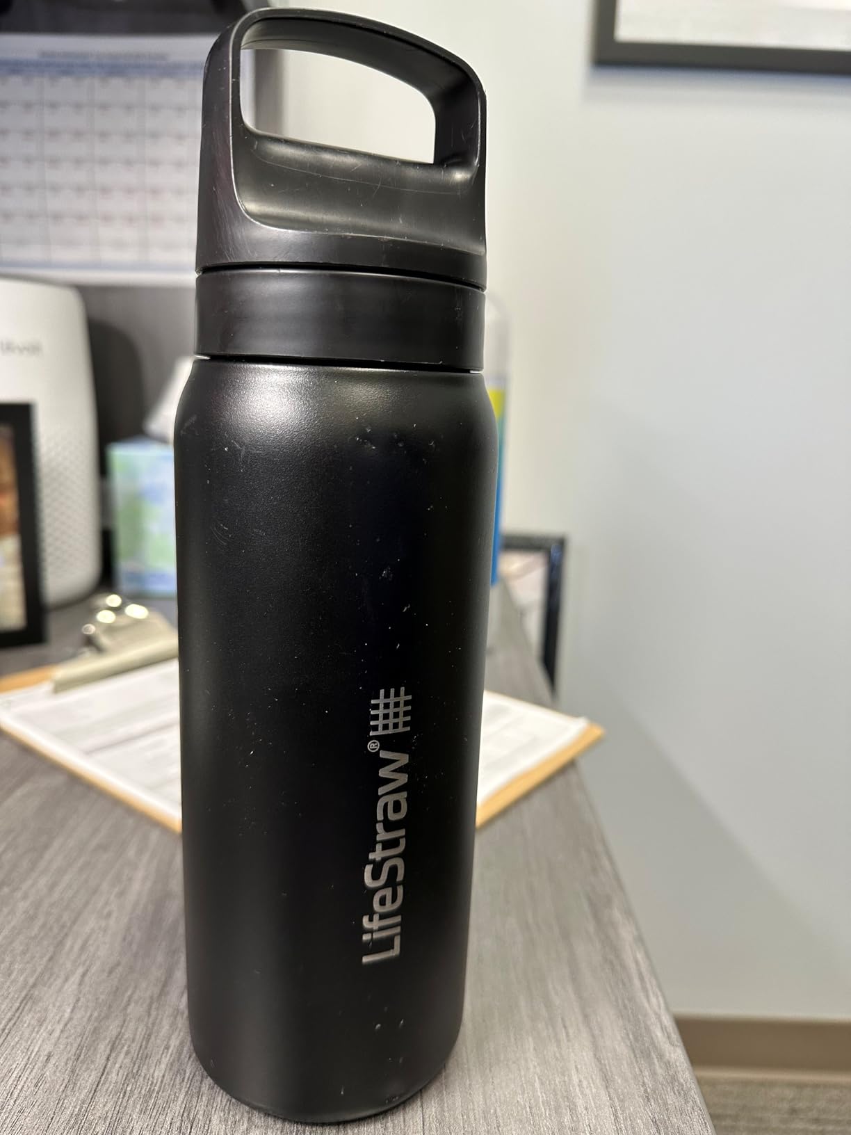 LifeStraw Go Series — Insulated Stainless Steel Water Filter Bottle for Travel and Everyday Use Removes Bacteria, Parasites and Microplastics, Improves Taste, 24oz Laguna Teal - Customer Photo 1