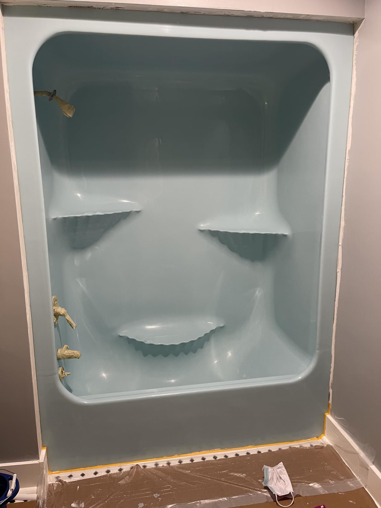 DWIL Tub Paint, Tub and Tile Refinishing Kit 33oz with Tools, Tile Refinishing Kit White Bathtub Paint Water Based &Low Odor, Easy to Use Sink for Bathroom Kitchen, Semi-Gloss White, 50-55sq.ft - Customer Photo 1