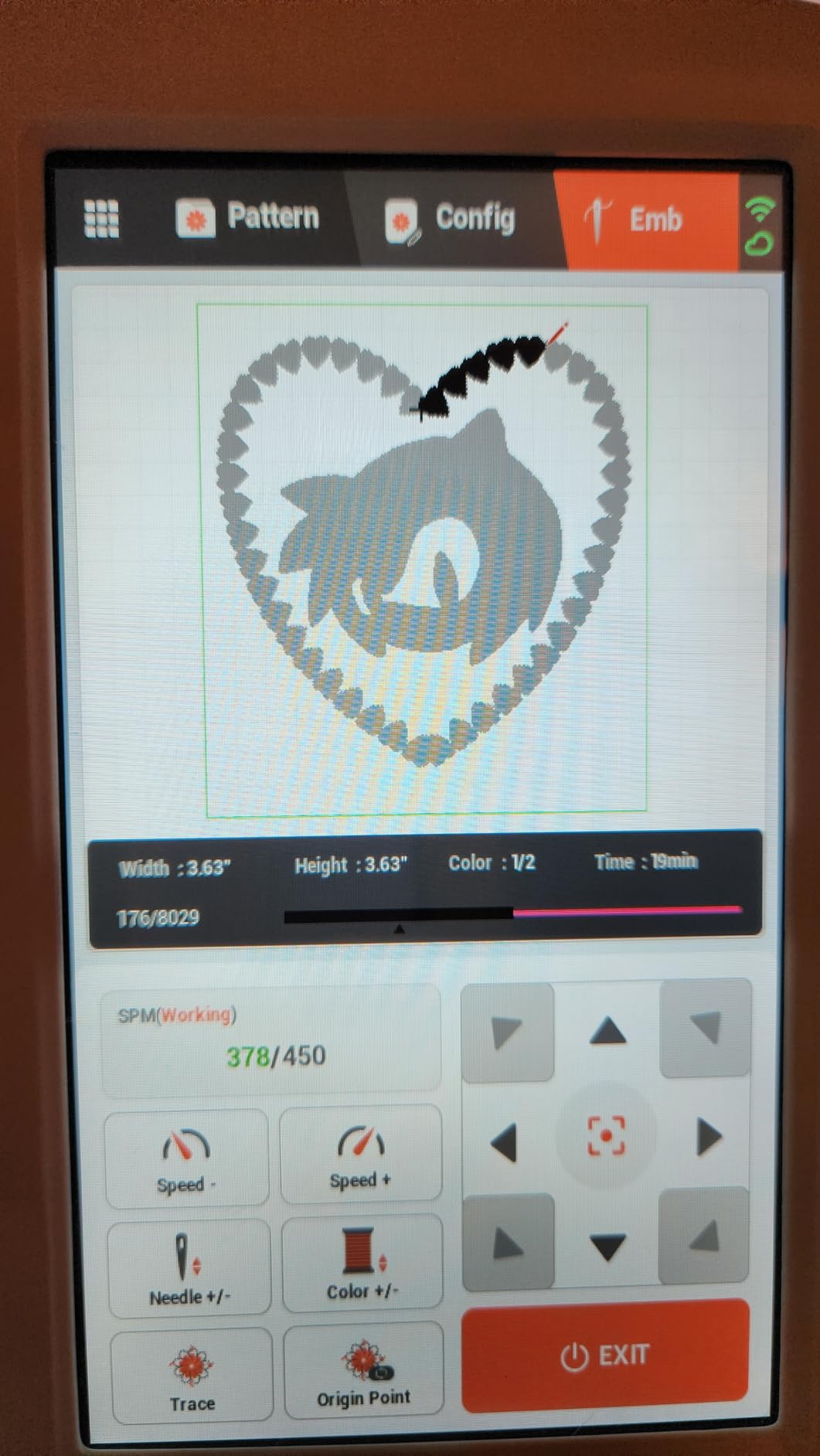 Poolin EOC05 Embroidery Machine Maximum Embroidery Area 4x9.25inch, 7 Inch Touch Screen Comes with WiFi Design Transfer, Includes All Accessories Supplies and Training for Beginners - Customer Photo 2