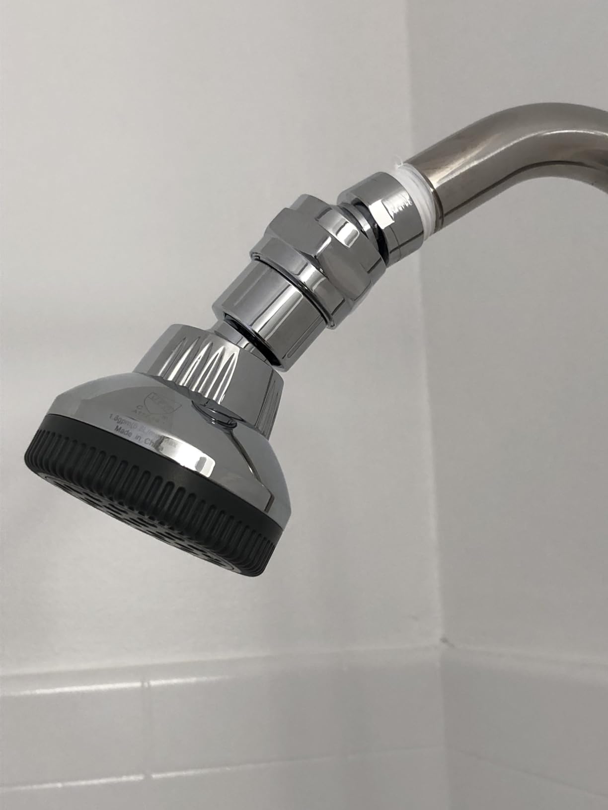 Shower Connector Ball Joint Shower Head Swivel Ball Adapter Brass Adjustable Shower Arm Extension Universal Component Polish Chrome - Customer Photo 2