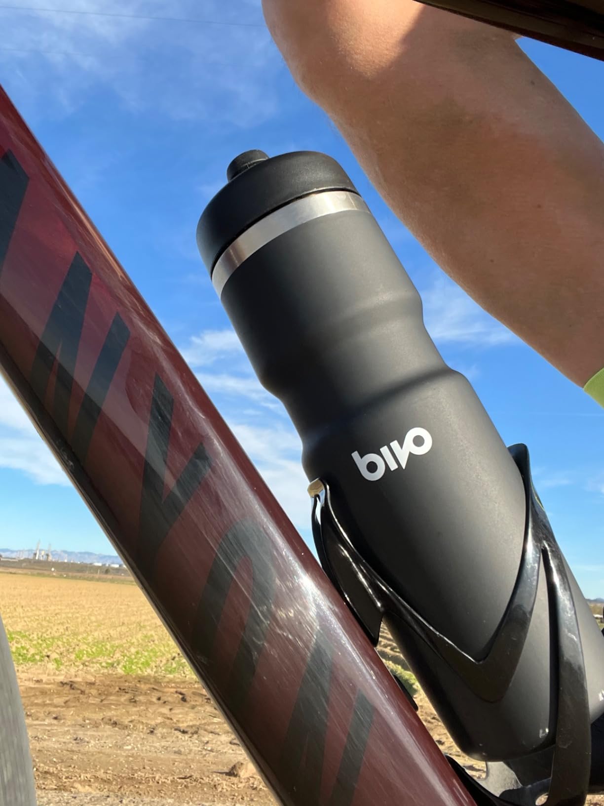 Bivo Trio 21oz Insulated Stainless Steel Bike Water Bottle - for Cycling - Fits Most Cages, Dishwasher Safe - Keeps Drinks Cold 12+ Hours - Raw - Customer Photo 2