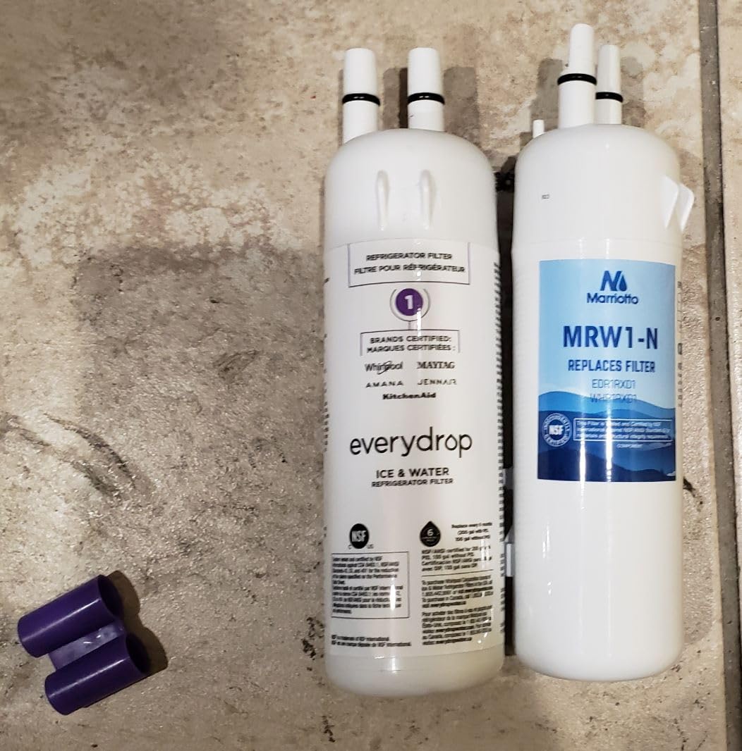 MARRIOTTO EDR1RXD1 Refrigerator Water Filter Compatible with Whirlpool W10295370A, WHR1RXD1, KAD1RXD1, Filter 1, W10295370, P4RFWB, P8RFWB2L, 46-9930, 46-9081 Refrigerator Water Filter, Pack of 3 - Customer Photo 1