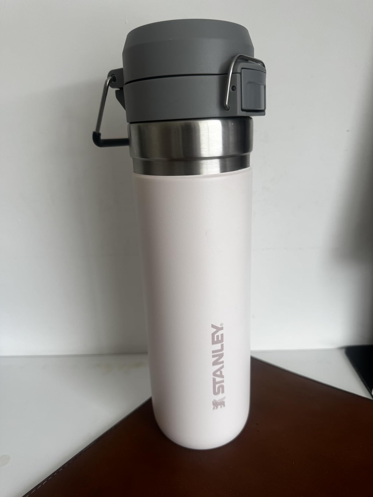 Stanley Quick Flip GO Water Bottle 24 oz | Push Button Lid | Leakproof and Packable for Travel and Sports | Insulated Stainless Steel | BPA-Free | Rose Quartz - Customer Photo 2