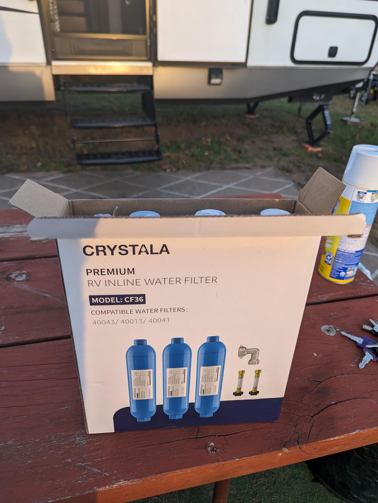 CRYSTALA RV/Camper Water Filter, Inline Water Filter Effectively Reduces Bad Taste, Odors, Chlorine and Sediment for RVs and Marines, 3 Pack Filter with 2 Flexible Hose Protector - Customer Photo 2
