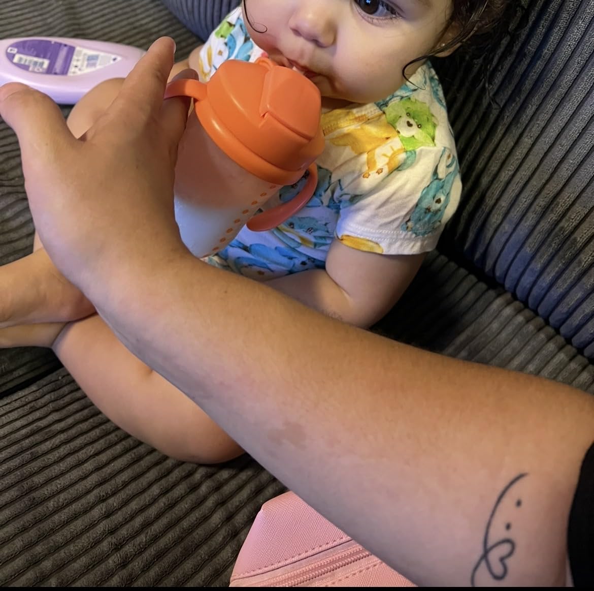 Dr. Brown's Milestones Baby's First Straw Cup, Training Cup with Weighted Straw, 9oz/270mL, Coral, BPA Free, 6m+ - Customer Photo 1