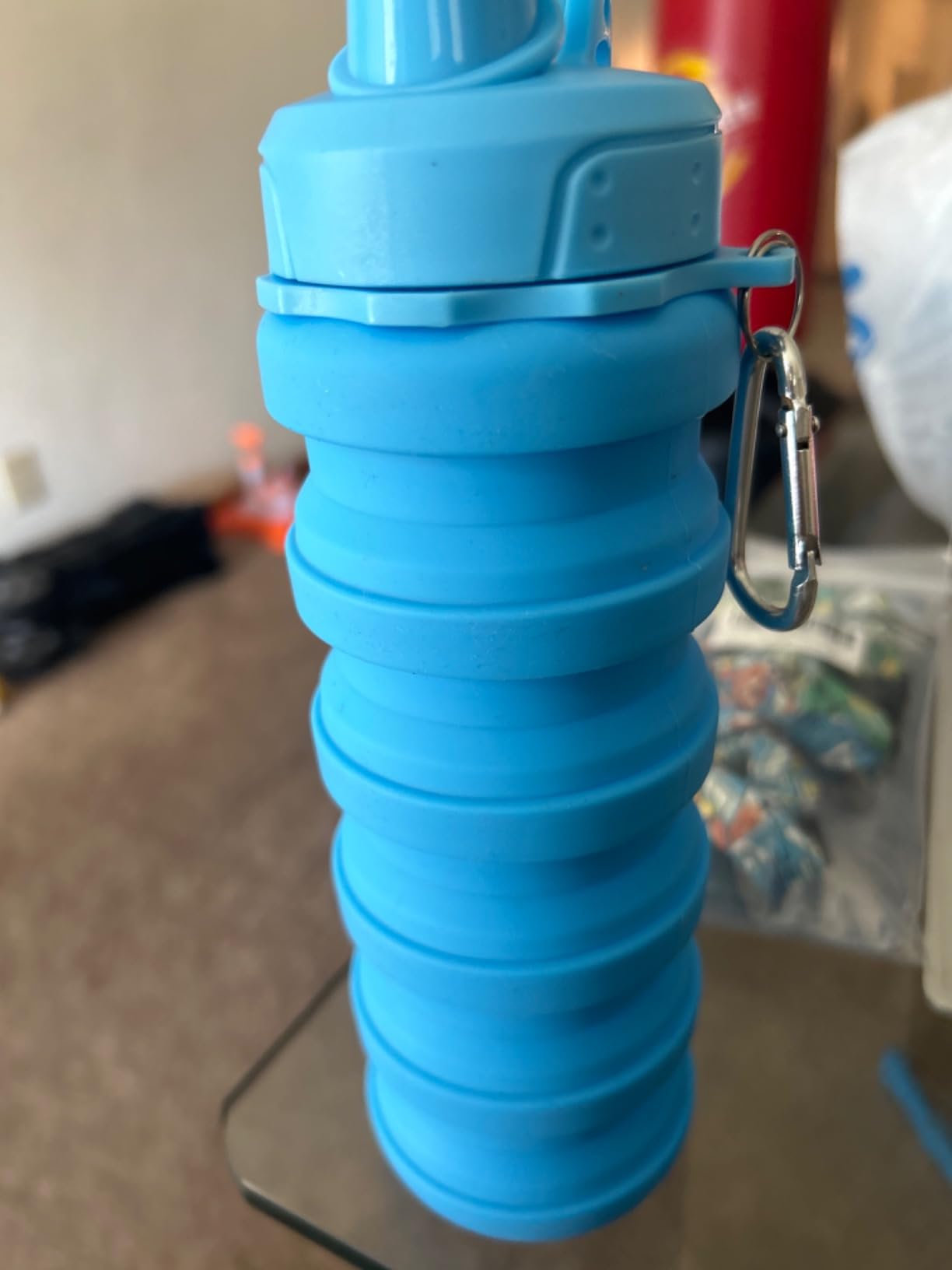 Collapsible Water Bottles Travel water bottle Sports Portable Sport Water Bottle Reusable Water Bottles comes with mountaineering Buckle 500ml silicone Water-proof camping water bottle - Customer Photo 1